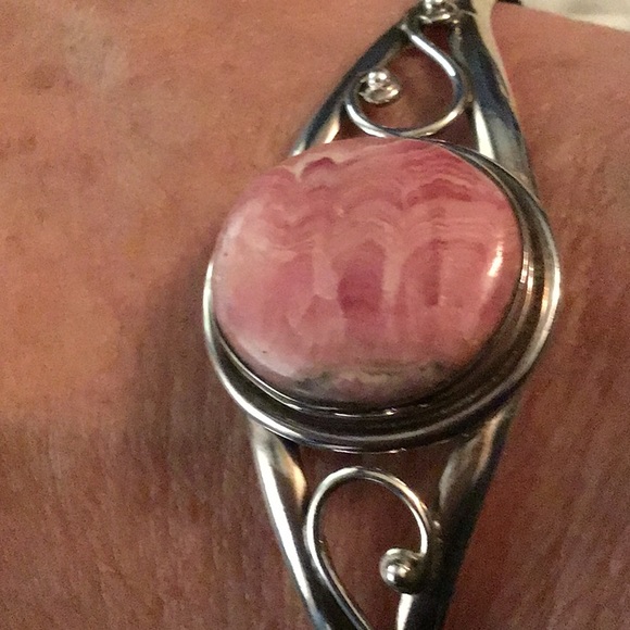 VINTAGE STERLING SILVER GEMSTONE π BRACELET! - Picture 5 of 7